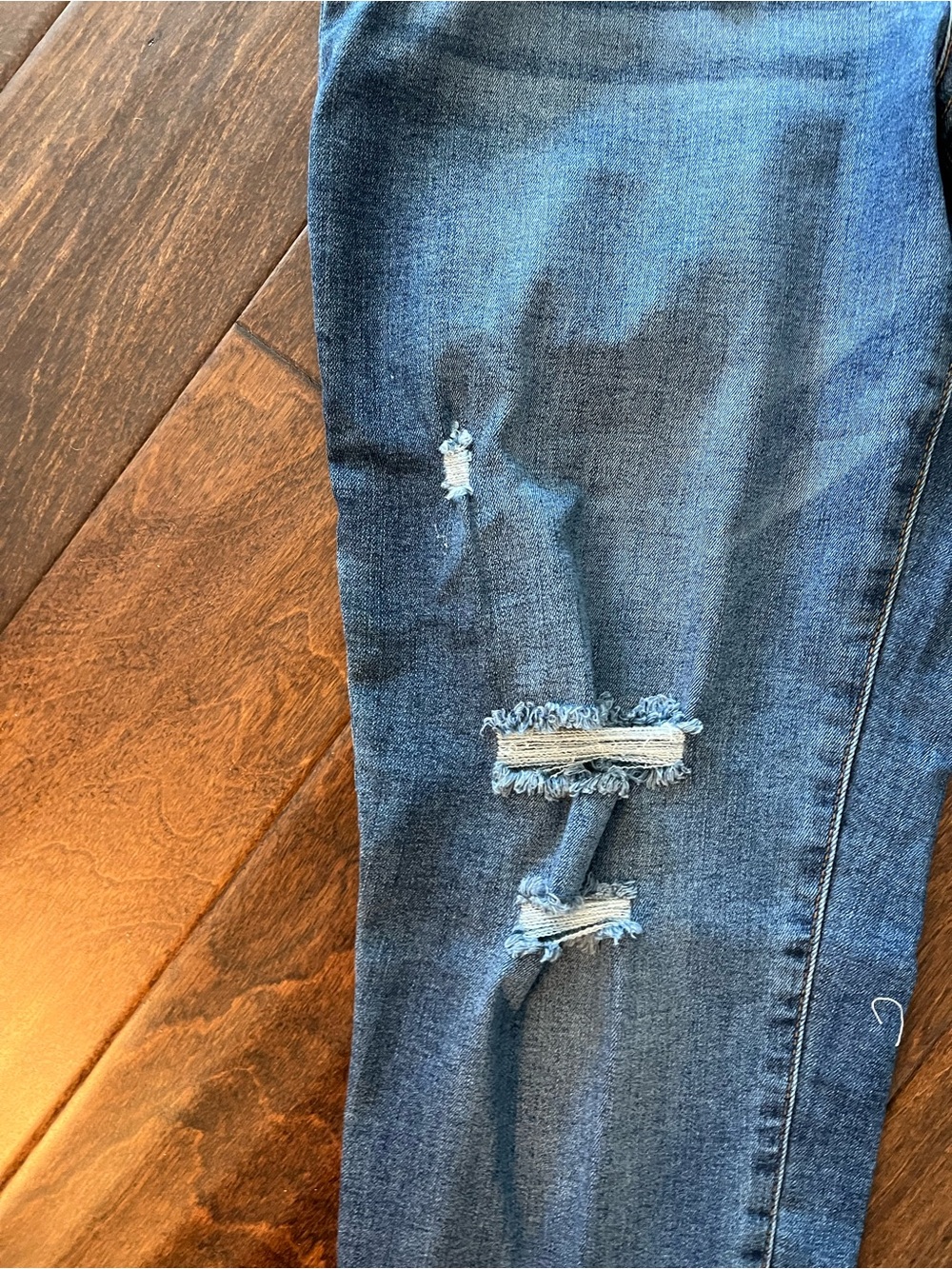 New Distressed Boyfriend Jogger Jeans with Drawstring Large - Picture 5 of 8